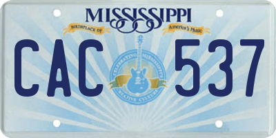 MS license plate CAC537