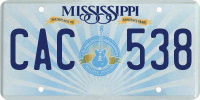 MS license plate CAC538