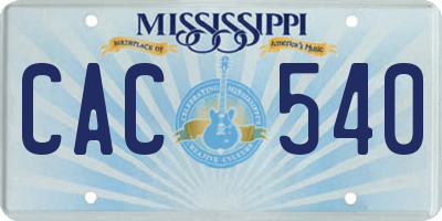 MS license plate CAC540