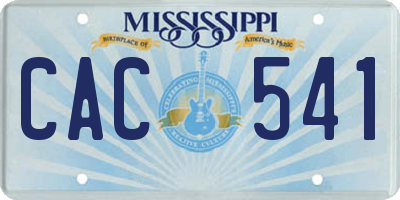 MS license plate CAC541