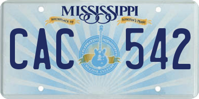MS license plate CAC542