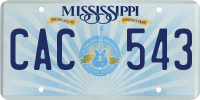 MS license plate CAC543