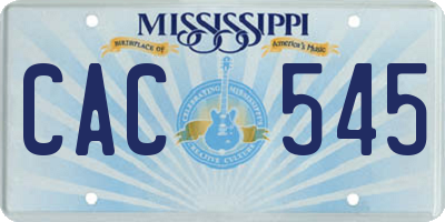 MS license plate CAC545