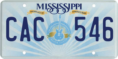MS license plate CAC546