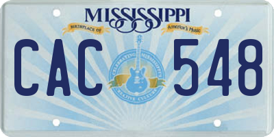 MS license plate CAC548