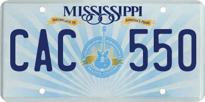 MS license plate CAC550