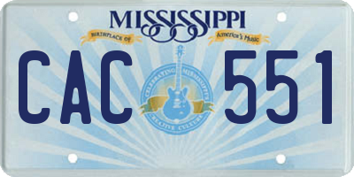 MS license plate CAC551