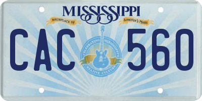 MS license plate CAC560