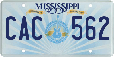 MS license plate CAC562