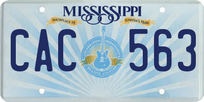 MS license plate CAC563