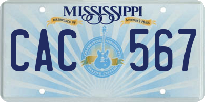 MS license plate CAC567
