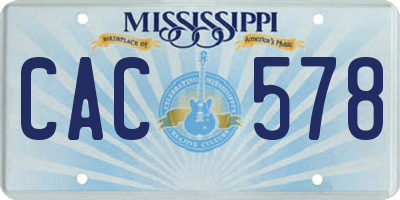MS license plate CAC578