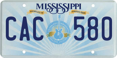 MS license plate CAC580