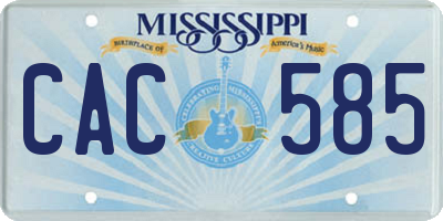 MS license plate CAC585