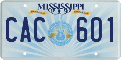 MS license plate CAC601