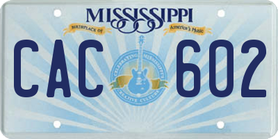 MS license plate CAC602