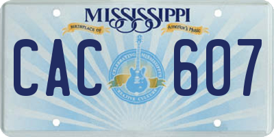 MS license plate CAC607