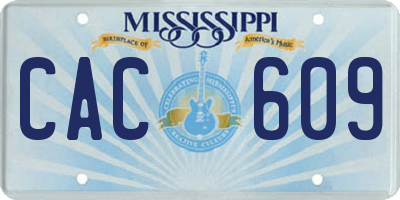 MS license plate CAC609