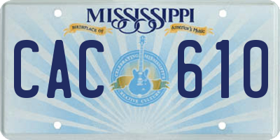 MS license plate CAC610