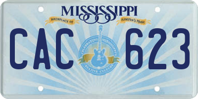 MS license plate CAC623