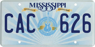 MS license plate CAC626