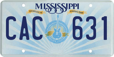 MS license plate CAC631