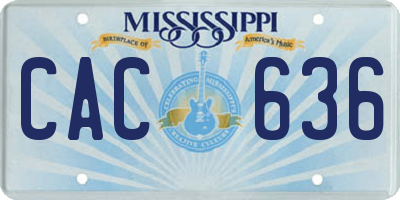 MS license plate CAC636