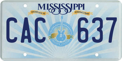 MS license plate CAC637