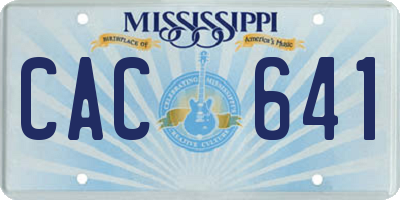 MS license plate CAC641