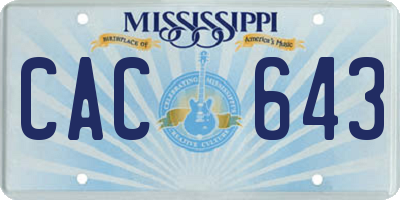 MS license plate CAC643