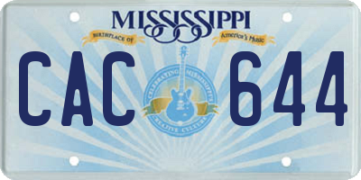 MS license plate CAC644