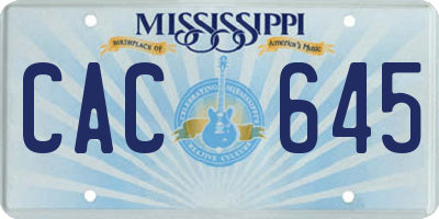 MS license plate CAC645