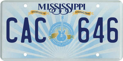 MS license plate CAC646