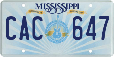 MS license plate CAC647