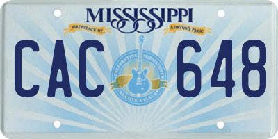 MS license plate CAC648