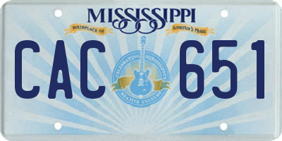 MS license plate CAC651