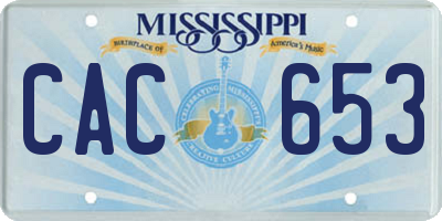 MS license plate CAC653