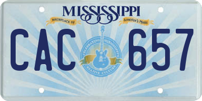 MS license plate CAC657