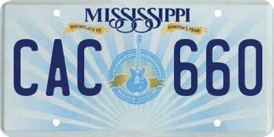 MS license plate CAC660