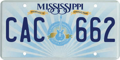 MS license plate CAC662