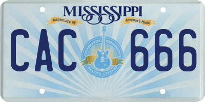MS license plate CAC666