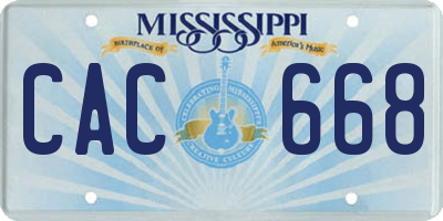 MS license plate CAC668