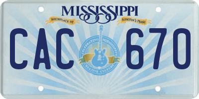 MS license plate CAC670