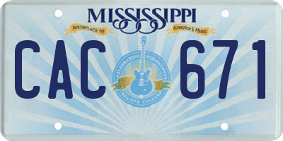 MS license plate CAC671