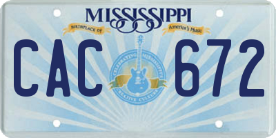 MS license plate CAC672