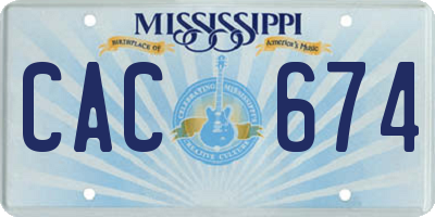 MS license plate CAC674