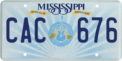 MS license plate CAC676