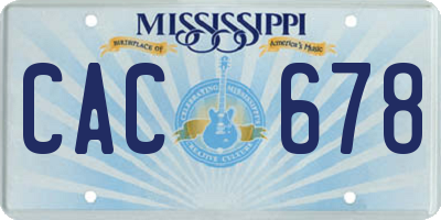 MS license plate CAC678