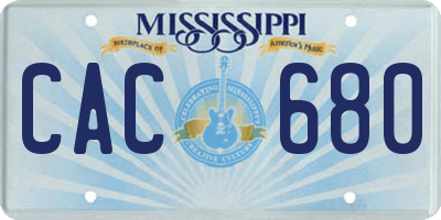 MS license plate CAC680