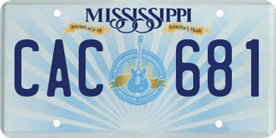 MS license plate CAC681